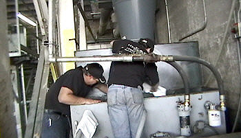 cleaning the tank